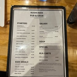 Rushcreek Pub & Grub - Menu