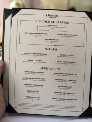 Menu photo 8 Oscar's Steakhouse Las Vegas, NV