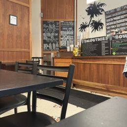 The coffee and smoothie menus
