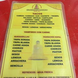El Buen Taco de Arandas - The menu