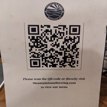 Mountain State Brewing - QR code menu at Mountain State Brewing - Pizza Near Me - Bridgeport, West Virginia Mountain State Brewing - QR code menu at Mountain State Brewing - Pizza Near Me - Bridgeport, West Virginia