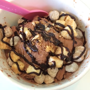 Iceskimo - Small chocolate with mochi, cheese, cookie dough, & chocolate syrup - Ice Cream & Frozen Yogurt Near Me - San Diego, California Iceskimo - Small chocolate with mochi, cheese, cookie dough, & chocolate syrup - Ice Cream & Frozen Yogurt Near Me - San Diego, California