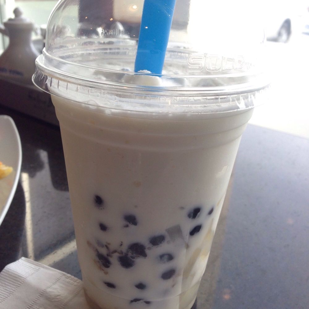 Lychee bubble milk- comes with sago & coconut jelly