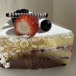slice of strawberry cake slice of strawberry cake
