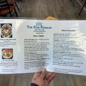 The Fish Peddler - Menu Aug 2025 - Seafood Markets Near Me - Bay City, Oregon
