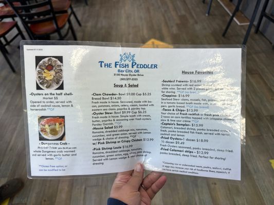 Menu photo 4 The Fish Peddler Bay City, OR