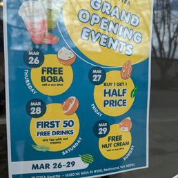 Nuttea - Grand Opening next week - menu - Coffee & Tea Near Me - Redmond, Washington