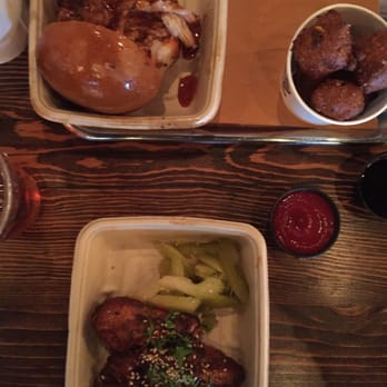 Mighty Quinn's Barbeque - Wings, pulled pork sandwich, corn fritter, fries and ginger ice tea - Barbeque Near Me - Clifton, New Jersey Mighty Quinn's Barbeque - Wings, pulled pork sandwich, corn fritter, fries and ginger ice tea - Barbeque Near Me - Clifton, New Jersey