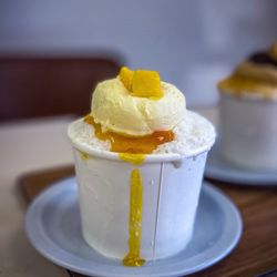 Noon Korean Bingsoo House - Mango shaved ice cream