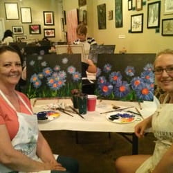 Teller Street Gallery & Studios - At the painting and vino class!