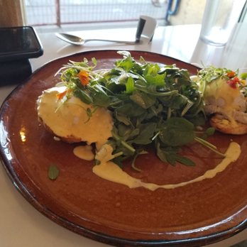 OEB Breakfast - Bridgeland - My boyfriends 'Holy Crab' benny with the fresh arugula. - Breakfast & Brunch Near Me - Calgary, Alberta OEB Breakfast - Bridgeland - My boyfriends 'Holy Crab' benny with the fresh arugula. - Breakfast & Brunch Near Me - Calgary, Alberta