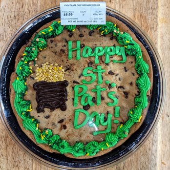 Publix - a chocolate chip cookie with a happy st patrick's day message - Grocery Near Me - Oviedo, Florida