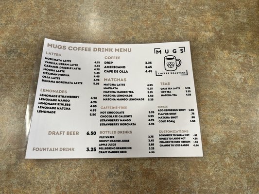 Menu photo 2 Mugs Coffee Roasters La Verne, CA Menu photo 2 Mugs Coffee Roasters La Verne, CA
