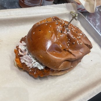 Fusion Grill & Bar - Buffalo chicken sandwich really good taste huge sandwich definitely worth the price - Burgers Near Me - Katy, Texas Fusion Grill & Bar - Buffalo chicken sandwich really good taste huge sandwich definitely worth the price - Burgers Near Me - Katy, Texas