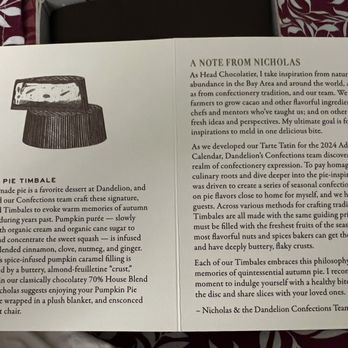 Dandelion Chocolate - What is a timbale? - Chocolatiers & Shops Near Me - San Francisco, California Dandelion Chocolate - What is a timbale? - Chocolatiers & Shops Near Me - San Francisco, California