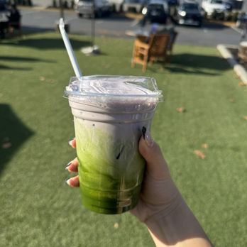 Cowboy Coffee - blueberry foam top matcha latte - Coffee & Tea Near Me - Sunnyvale, California Cowboy Coffee - blueberry foam top matcha latte - Coffee & Tea Near Me - Sunnyvale, California