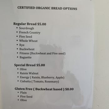 Frogs Organic Bakery - Bread menu - Bakeries Near Me - Gardena, California Frogs Organic Bakery - Bread menu - Bakeries Near Me - Gardena, California