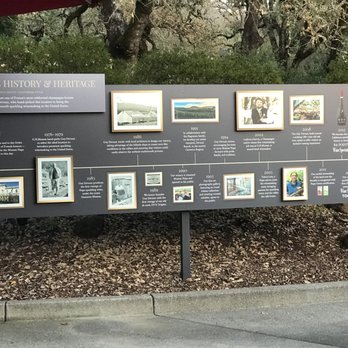 Mumm Napa - History timeline on the grounds outside Mumm Napa. - Wine Tasting Room Near Me - Rutherford, California