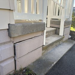 Tristate Masonry Restorations - Before - left side stairs