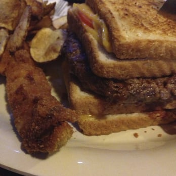 Buckeye Beer Engine - Fatty Melt: a beef burger between two grilled cheese/tomato/bacon sandwiches - American Near Me - Lakewood, Ohio Buckeye Beer Engine - Fatty Melt: a beef burger between two grilled cheese/tomato/bacon sandwiches - American Near Me - Lakewood, Ohio