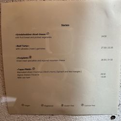 Restaurant Berggasthaus First - Menu