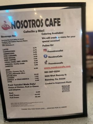 Menu photo 7 Nosotros  Cafe Banning, CA