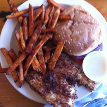 Sharkeys - Coconut fried hogfish sandwich. - American Near Me - Key Largo, Florida Sharkeys - Coconut fried hogfish sandwich. - American Near Me - Key Largo, Florida