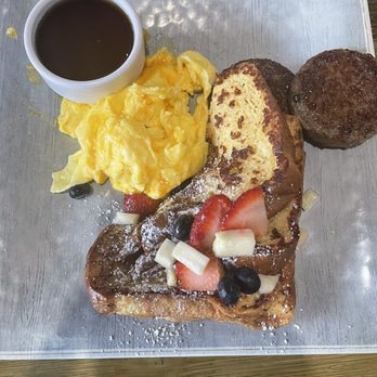 The 5 Spot Cafe - Hawaiian French Toast with egg and sausage no nitrates. - American Near Me - Buford, Georgia