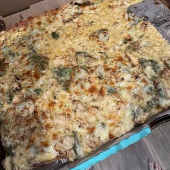Ledo Pizza - 14" LEDO White Pizza with 2 toppings (chicken and spinach) - Pizza Near Me - Elkridge, Maryland