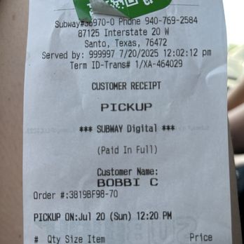 Subway - Sandwiches Near Me - Santo, Texas