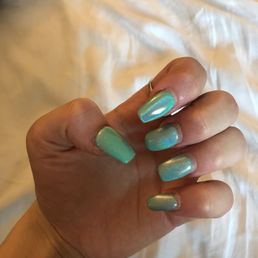 the thumb and the pointer were redone and the rest of the nails were done over a week ago