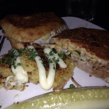 SpeakEZ Lounge - Jerk Cuban served with risotto rice cakes with a roasted garlic aioli. - Lounges Near Me - Grand Rapids, Michigan SpeakEZ Lounge - Jerk Cuban served with risotto rice cakes with a roasted garlic aioli. - Lounges Near Me - Grand Rapids, Michigan