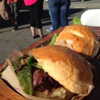 Fremont Street Eats - Brisket sliders from gostreatery. Sliced brisket with bitter jam on top in between soft rolls. Mm mm mm! - Food Trucks Near Me - Fremont, California