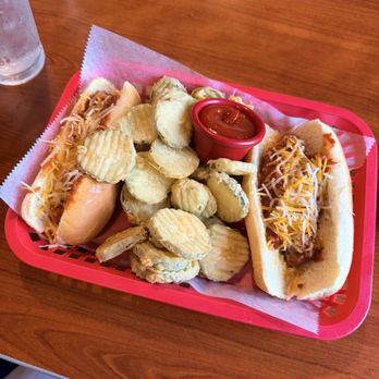 Spotted Dog - Chili Cheese Veggie Dogs with Frickles - Vegetarian Near Me - Carrboro, North Carolina
