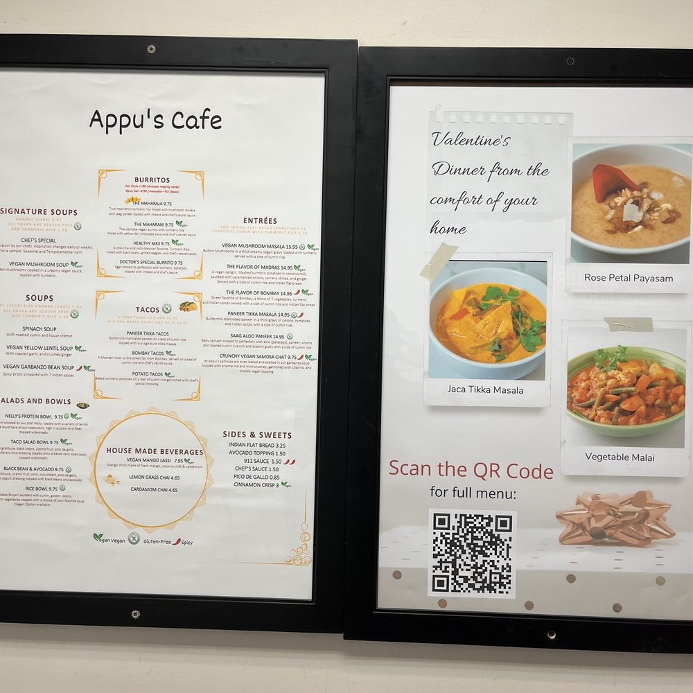 Appu's Cafe - Menu - Vegan Near Me - Long Beach, California Appu's Cafe - Menu - Vegan Near Me - Long Beach, California