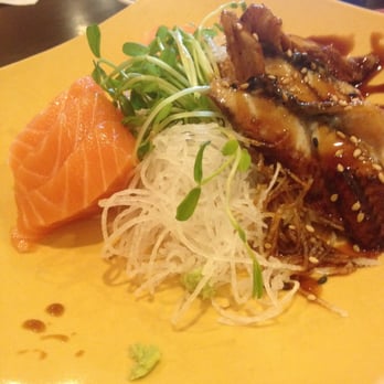 Asian Sakae - Salmon & Eel sashimi. Very small salmon cuts for the money. It was fresh & good though. - Chinese Near Me - Westminster, Maryland