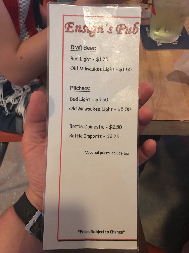 Food from Ensign's Pub