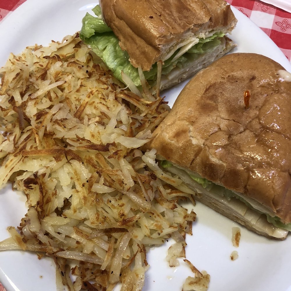 Roys Cafe - Turkey melt on a french roll with a side of hashbrowns - Cafes Near Me - Barstow, California Roys Cafe - Turkey melt on a french roll with a side of hashbrowns - Cafes Near Me - Barstow, California