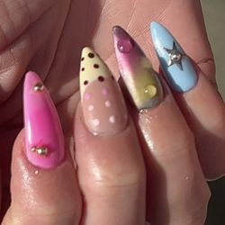 Let's Talk Nails - Not your basic set Mixing colors, textures & vibes ALL in one