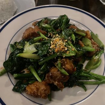 Myrtle Thai - Again my Asian broccoli with crispy chicken - Thai Near Me - Brooklyn, New York