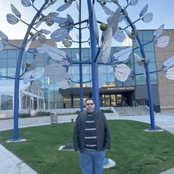 Glass City Center - Bro in front of Blue Lupne
