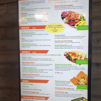 Pita Bistro - Menu board - Mediterranean Near Me - Phoenix, Arizona