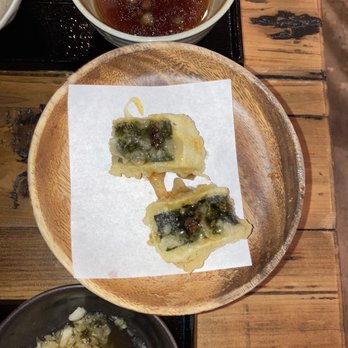 M Tempura - Brie cheese with nori, truffle, and honey - Japanese Near Me - Durham, North Carolina M Tempura - Brie cheese with nori, truffle, and honey - Japanese Near Me - Durham, North Carolina
