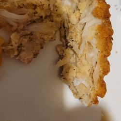 KFC - Pieced together tender with bones.