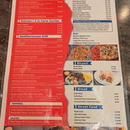 Menu as of March 2026 Menu as of March 2026