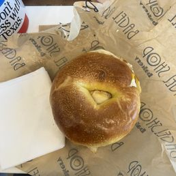 Challah Bagel Breakfast Sandwich with eggs Challah Bagel Breakfast Sandwich with eggs