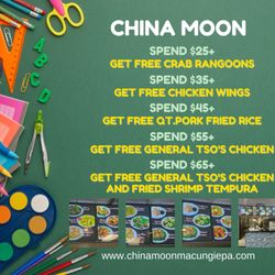 Special Promotion Alert!
Valid 8/28-9/10, gather your friends and family, come to China Moon