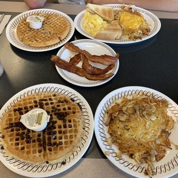 Waffle House - all star and chocolate chip waffle with hash browns - Breakfast & Brunch Near Me - Kingsland, Georgia Waffle House - all star and chocolate chip waffle with hash browns - Breakfast & Brunch Near Me - Kingsland, Georgia