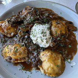 Short rib raviolis made with Wagyu beef and mascarpone. Short rib raviolis made with Wagyu beef and mascarpone.