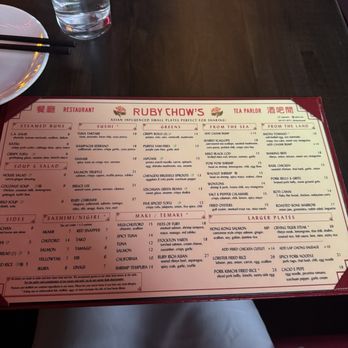 Ruby Chow's - menu - Asian Fusion Near Me - Atlanta, Georgia